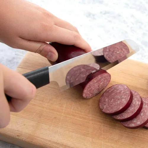 Miniatura 5 de Rada Cuchillo de cocina para cubiertos, hoja de acero inoxidable y mango de resina de acero negro, fabricado en EE. UU., 10-7/8 pulgadas