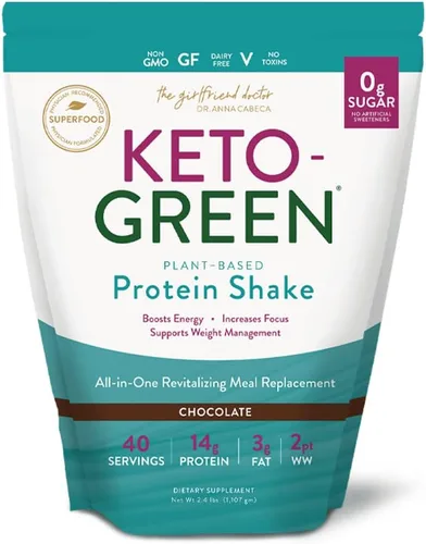 Miniatura 9 de VIDAPURA Batido de proteína Keto-Green por la Dra. Anna Cabeca - Proteína vegana de chocolate para mujeres - 16 porciones - Alcalino, a base de 16