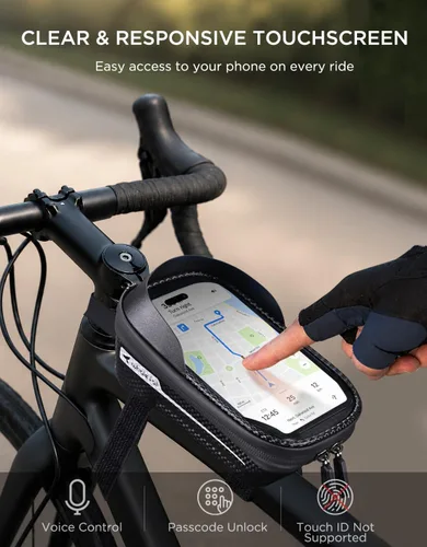 Miniatura 3 de whale fall Bolsa de marco de bicicleta impermeable, carcasa dura 3D Eva, soporte para teléfono de bicicleta, bolsa de tubo superior de bicicleta