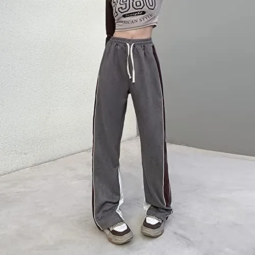 Miniatura 3 de Veryin Pantalones deportivos abiertos de gamuza sintética para mujer, pantalones de baile acampanados para hombre, pantalones casuales de pierna