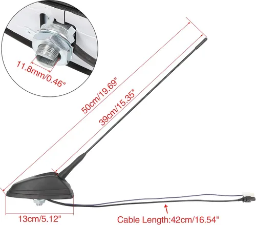 Miniatura 2 de X AUTOHAUX Antena de alimentación de coche Radio AM FM antena de señal mástil montado en techo antena reemplazar A9068200475 para Benz Sprinter