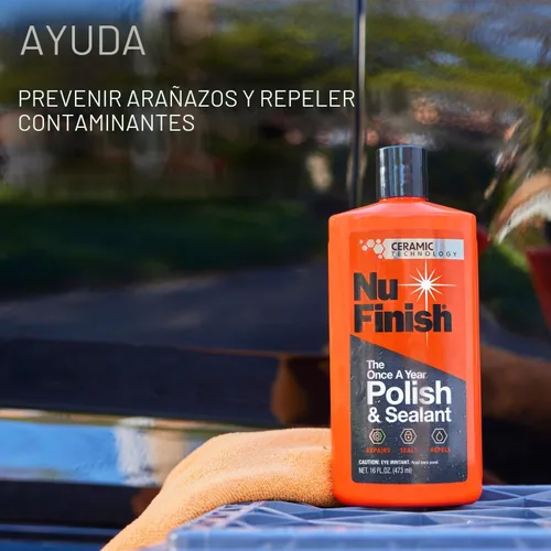 Miniatura 8 de Nu Finish Pulido y Sellante Único al Año, Abrillantador para Coche y Sellante de Pintura con Tecnología Cerámica 3-en-1 para Reparar, Sellar