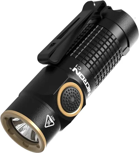 NICRON Linterna EDC de 1200 lúmenes con imán, luz de bolsillo recargable, luz de mano compacta de alto lúmenes, mini linterna C1 7 modos para Negro