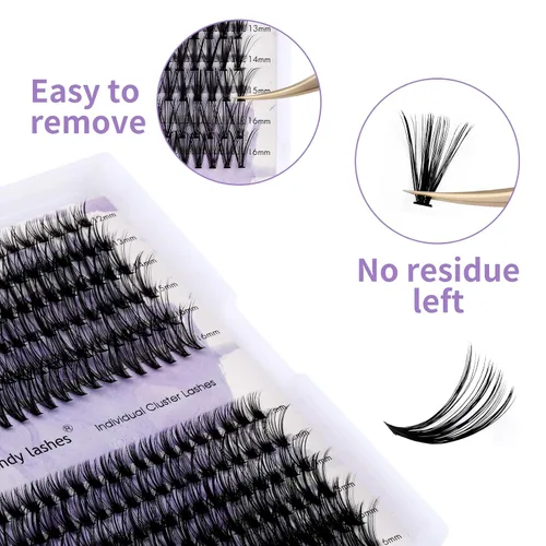Miniatura 4 de Racimos de pestañas DIY para uso en casa: 240 piezas, Wendy, ultraligeras, naturales, esponjosas, sedosas, impermeables, anime, manga, ojo de gato