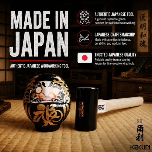 Miniatura 6 de KAKURI Martillo cincel de 13 oz (375 g) Martillo Daruma japonés para carpintería, herramienta de carpintero para cincelar, talla de madera, cara