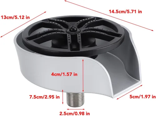Miniatura 6 de Enjuagadora automática de vidrio para fregadero de cocina, lavadora de vasos de acero inoxidable con rosca G1/2, arandela de vidrio a presión