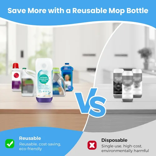 Miniatura 3 de Power Mop™ Botella recargable para mopa multisuperficie Swiffer® PowerMop™, 26.2 fl oz/26 onzas líquidas a prueba de fugas HDPE Solución de botella