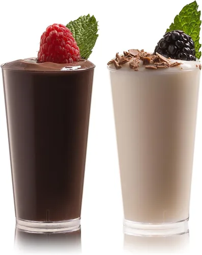 Miniatura 4 de zappy 50 vasos desechables de plástico para pared recta, vasos de postre transparentes y cucharas de degustación, vasos para postres y aperitivos