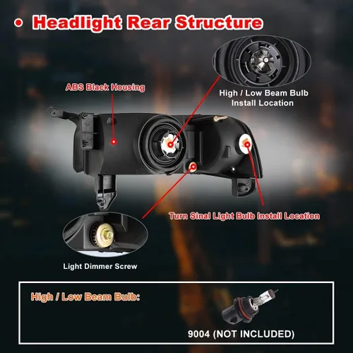 Miniatura 5 de Nixon Offroad Faros delanteros para Dodge Ram 1500 2500 3500 1994-2002 Conjunto de faros LED Proyector DRL de repuesto Luces de señal de giro Luces