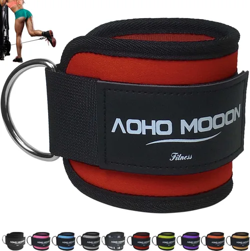 Miniatura 11 de AOHO MOOON Correas de tobillo ajustables y cómodas para máquinas de cable para mujeres, correa de pierna para gimnasio, tobillera para glúteos