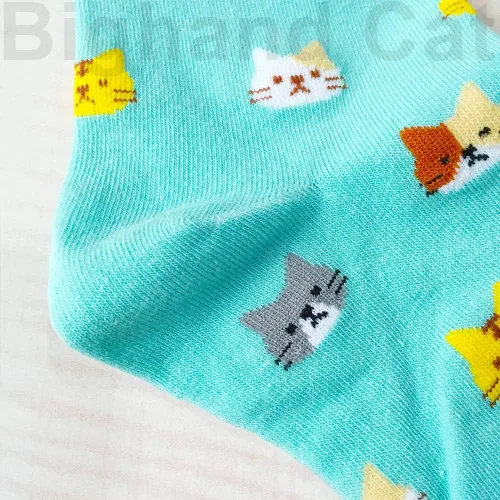 Miniatura 4 de IIG 3-6 pares de calcetines de algodón para mujer, diseño de animales, simpáticas calcetas de algodón, de novedad.