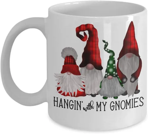 Ashton Books-n-Things - Taza de gnomo colgante con mis gnomos, divertida taza de café, Navidad, gnomos escandinavos alemanes, regalo para hombres y