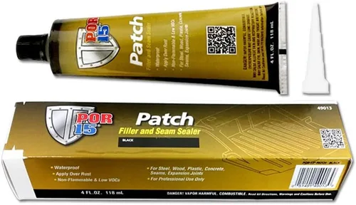 POR-15 Parche - Negro 4 oz - Masilla y Sellador de Juntas | Masilla Adhesiva Definitiva | Repara Agujeros, Grietas en Acero, Madera y Algunos