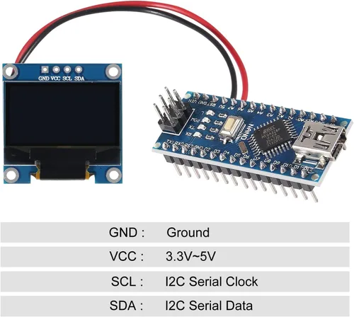 Miniatura 3 de 6 unids 0.96 pulgadas 12864 128x64 OLED pantalla LCD módulo I2C IIC SSD1306 controlador 4 pines para Arduino Raspberry Pi-luz blanca