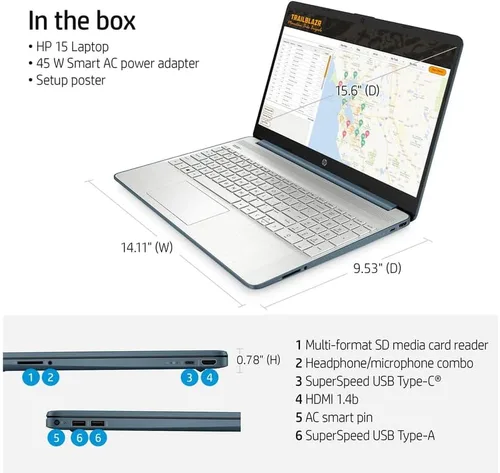 Miniatura 5 de HP Computadora portátil FHD de 15.6 pulgadas, procesador AMD Ryzen 5-5500U (Beats Intel i7-1065G7), 8 GB de RAM, 256 GB PCIe SSD, gráficos AMD