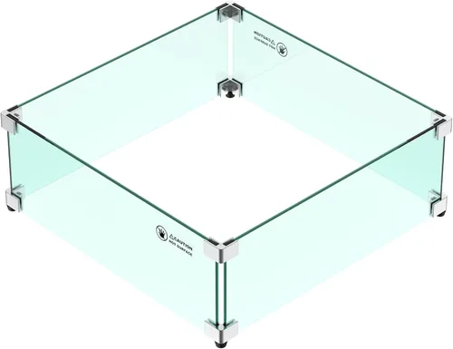 Miniatura 8 de Skyflame Protector de viento de vidrio para hoguera, cuadrado de 18 x 18 x 6 pulgadas, protector de llama de vidrio templado, juego de parabrisas