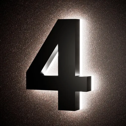 Miniatura 9 de Números de casa retroiluminados de 5 pulgadas para exteriores, acero inoxidable, número de dirección de casa iluminado con LED, letreros