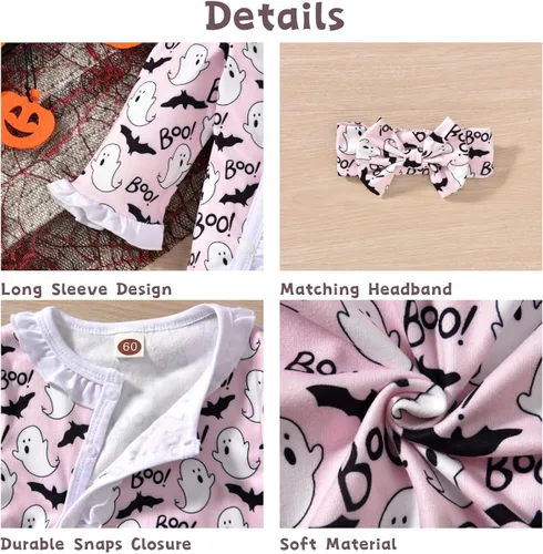 Miniatura 2 de Aalizzwell Mameluco para bebé niña, ropa de otoño e invierno con accesorios