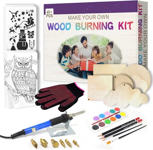 Miniatura 9 de Kit de Combustión de Madera ACRSIKR, Herramienta de Combustión de Madera con Pantalla LED, Pluma de Pirografía Ajustable de Temperatura, Kit de LED