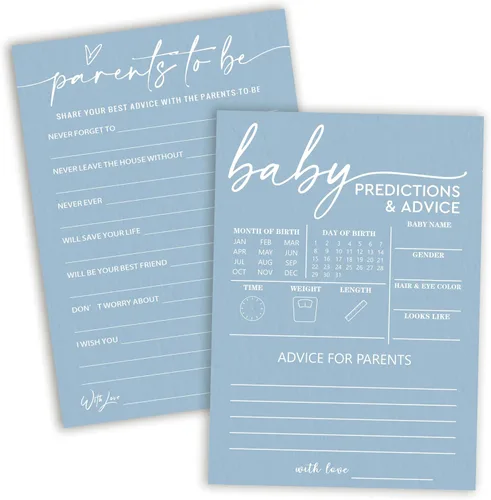 Miniatura 13 de Divertidos juegos de baby shower, trivia para bebés y alfabeto, juegos de doble cara, ideas de decoración de fiesta azul minimalismo, 25 piezas de 5