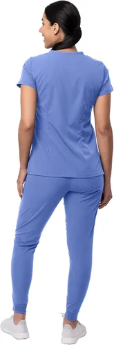 Miniatura 2 de Adar Pro - Conjunto de ropa quirúrgica que facilita el movimiento para mujer, blusa quirúrgica con cuello en V en corazón y pantalón quirúrgico