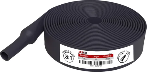 Miniatura 19 de Kit termorretráctil marino adhesivo de doble pared, 130 unidades, relación de encogimiento 3:1, negro y rojo