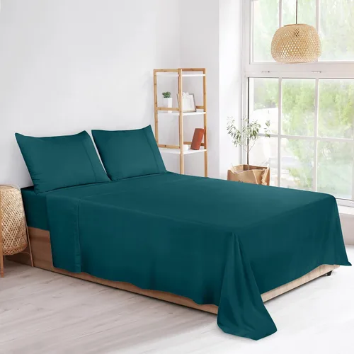 Miniatura 22 de Solo sábana encimera – 1 sábana encimera lisa al tacto de calidad de hotel, 100% algodón, ajuste perfecto para camas individuales de gran