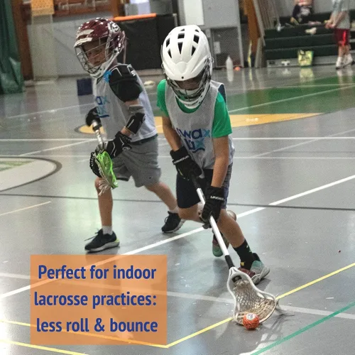 Miniatura 4 de Swax Lax Pelota de entrenamiento para Lacrosse - Práctica para interiores y exteriores con menos rebotes y menos pique