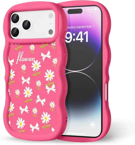 Miniatura 144 de Compatible con iPhone SE/8/7 Funda para Mujeres y Niñas, Marco Ondulado Rizado con Patrón Lindo, Estética Delgada Suave Silicona TPU Parachoques