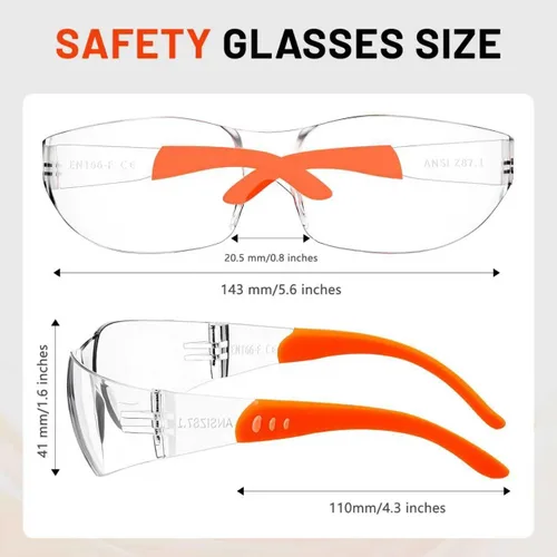 Miniatura 2 de Salfboy Anti Fog Wraparound Safety Glasses Bulk, ANSI Z87.1 Certified for Construction, Yard Work, Laboratories