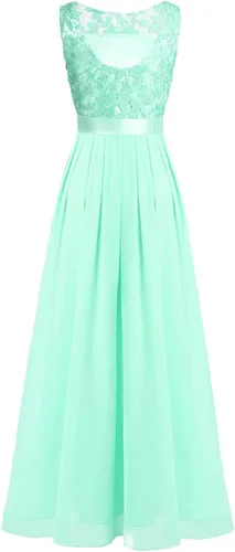 Miniatura 5 de Hularka Vestido largo de gasa de encaje floral para mujer