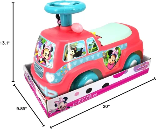 Miniatura 6 de Kiddieland Disney Minnie Mouse Camper - Auto de empuje para niños pequeños con almacenamiento, más de 12 meses, límite de 55 libras