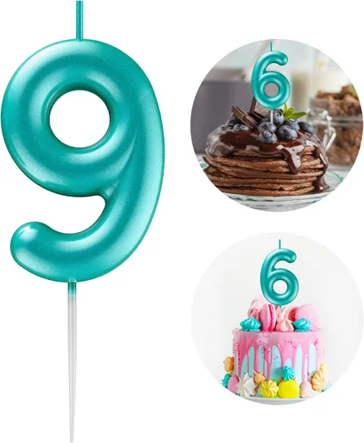 Miniatura 13 de Velas número 2 arcoíris con número 3D de feliz cumpleaños para decoración de fiesta de pastel de cumpleaños, suministros de celebración