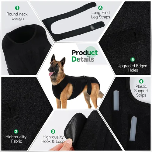 Miniatura 2 de Soporte de espalda para perros con artritis, soporte de espalda de movilidad IVDD para mascotas, fuerte apoyo de estabilidad de la columna vertebral