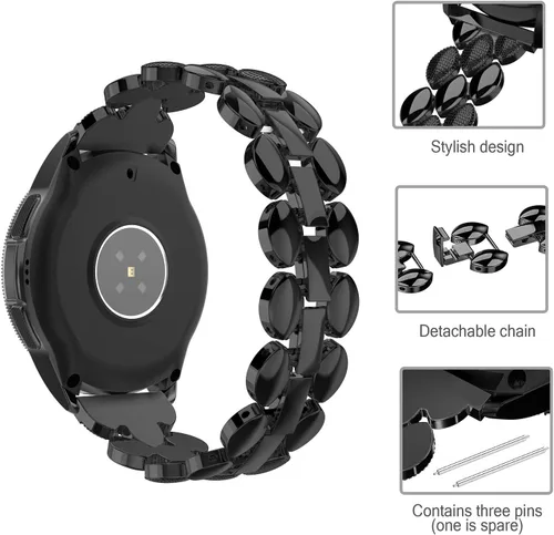 Miniatura 4 de TOYOUTHS Compatible con Samsung Galaxy Watch 7/FE/6/5/4 de 1.575 pulgadas, 1.732 pulgadas, correa de cadena de metal de 0.787 pulgadas para Galaxy