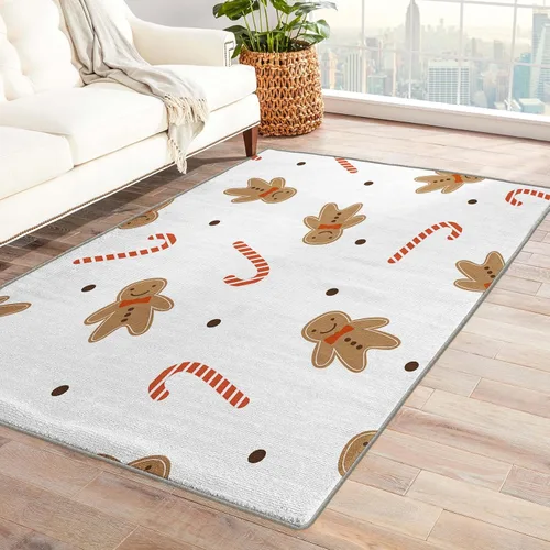 Miniatura 11 de Alfombra de oso de 2 x 3 pies, alfombra de Navidad para entrada, sala de estar, dormitorio, alfombra de animales salvajes, decoración de habitación