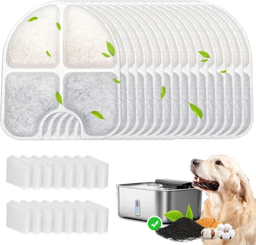 Miniatura 6 de FEELNEEDY - Paquete de 10 filtros de repuesto para dispensador de agua para perros de 3 galones/12 litros (FN-W13), juego de 5 meses