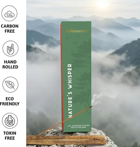 Miniatura 3 de Folkessence - Juego de 6 varillas de incienso (120 varillas), incienso Nature's Whisper para aromaterapia, meditación y fragancia para el hogar