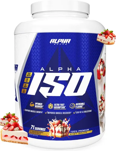 Miniatura 14 de Alpha Supps ISO - Polvo aislado de proteína de suero de leche 100% bajo en carbohidratos, 0.88 onzas por porción, ayuda a apoyar el crecimiento
