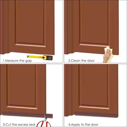 Miniatura 4 de Paquete de 2 topes para puerta debajo de la puerta para puertas exteriores e interiores, tira de barrido de puerta debajo de la puerta, bloqueador