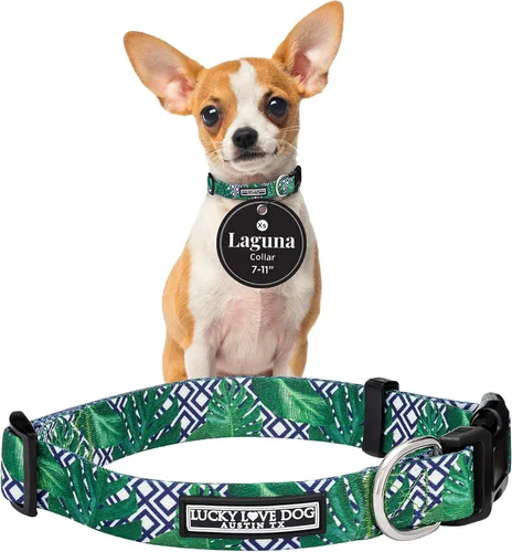 Miniatura 89 de Lucky Love Dog - Collar para perras pequeñas, diseño Blackbird de estampado alegre con flores de primavera y verano, talla XS