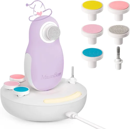 Miniatura 8 de MelodySusie PC20F - Kit de lima de uñas eléctrica para bebé, recargable y seguro, con luz nocturna, funcionamiento silencioso para recién nacidos