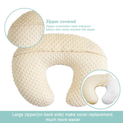 Miniatura 3 de OWLOWLA Funda de almohada de lactancia, funda de almohada de lactancia para bebé niño y niña (crema)