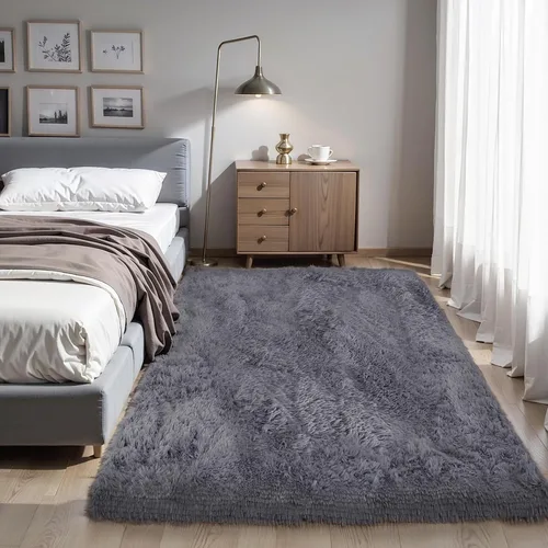 Miniatura 43 de KCHOWUA Alfombras Esponjosas y Peludas de Unicornio para Dormitorio de Niñas, 3x5 pies Lavable Antideslizante Alfombra de Área Shag Peluda para Sala