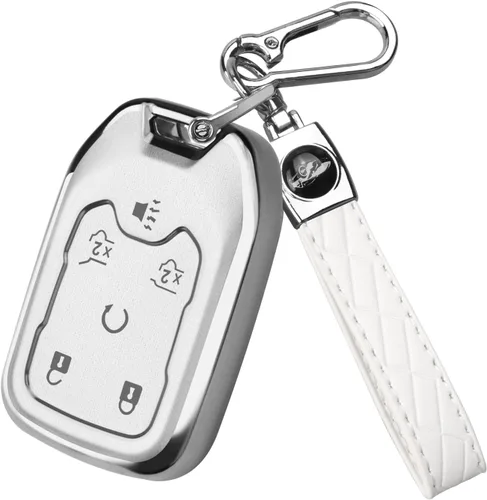 Miniatura 11 de QBUC Funda para llavero Chevy, funda para llavero para Chevy Suburban Tahoe, GMC, Sierra, Acadia, Terrain, Silverado, protector de llavero para 1500