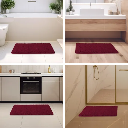 Miniatura 398 de Alfombra de baño pequeña de 12 x 18 pulgadas, lavable y absorbente, antideslizante, alfombra de baño de felpilla gruesa y suave para baño, ducha