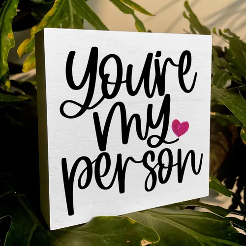 Miniatura 6 de Cartel de madera con cita de la amistad, caja de madera, estilo rústico de granja, con texto en inglés "You Are My Person", placa de bloque