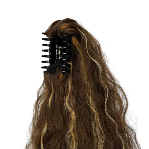 Miniatura 5 de Extensión de cola de caballo de garra de 18 pulgadas, extensiones de cabello lacio con clip, cola de caballo larga para mujer, extensiones de cola