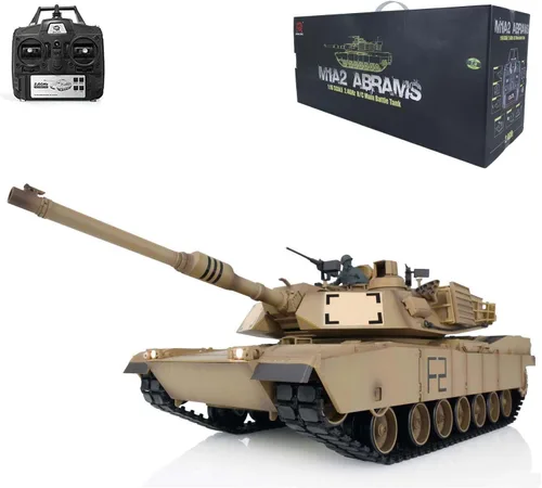 TOUCAN RC HOBBY US en stock 2.4Ghz Henglong 1/16 Escala 7.0 Plástico Ver M1A2 Abrams RTR RC Tank 3918 Modelo