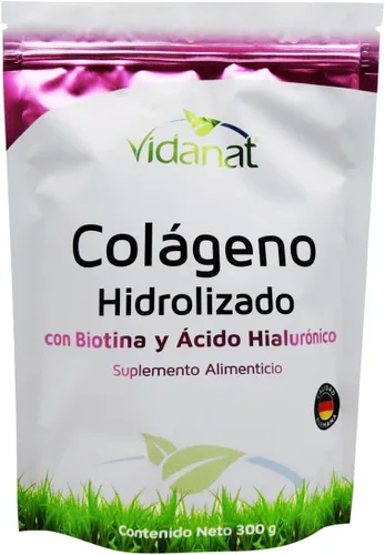 Vidanat Péptidos de colágeno puro hidrolizado con biotina y ácido hialurónico – Apoya la salud de la piel, el cabello, las uñas y las articulaciones